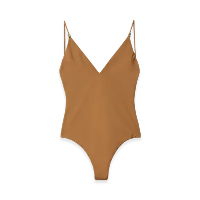 MIU MIU Women's One-Piece Swimsuit "Cork Beige"