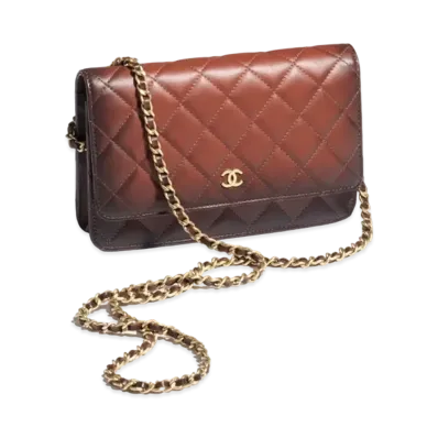 CHANEL Classic Wallet on Chain Gradient Lambskin & Gold-Tone Metal "Brown"