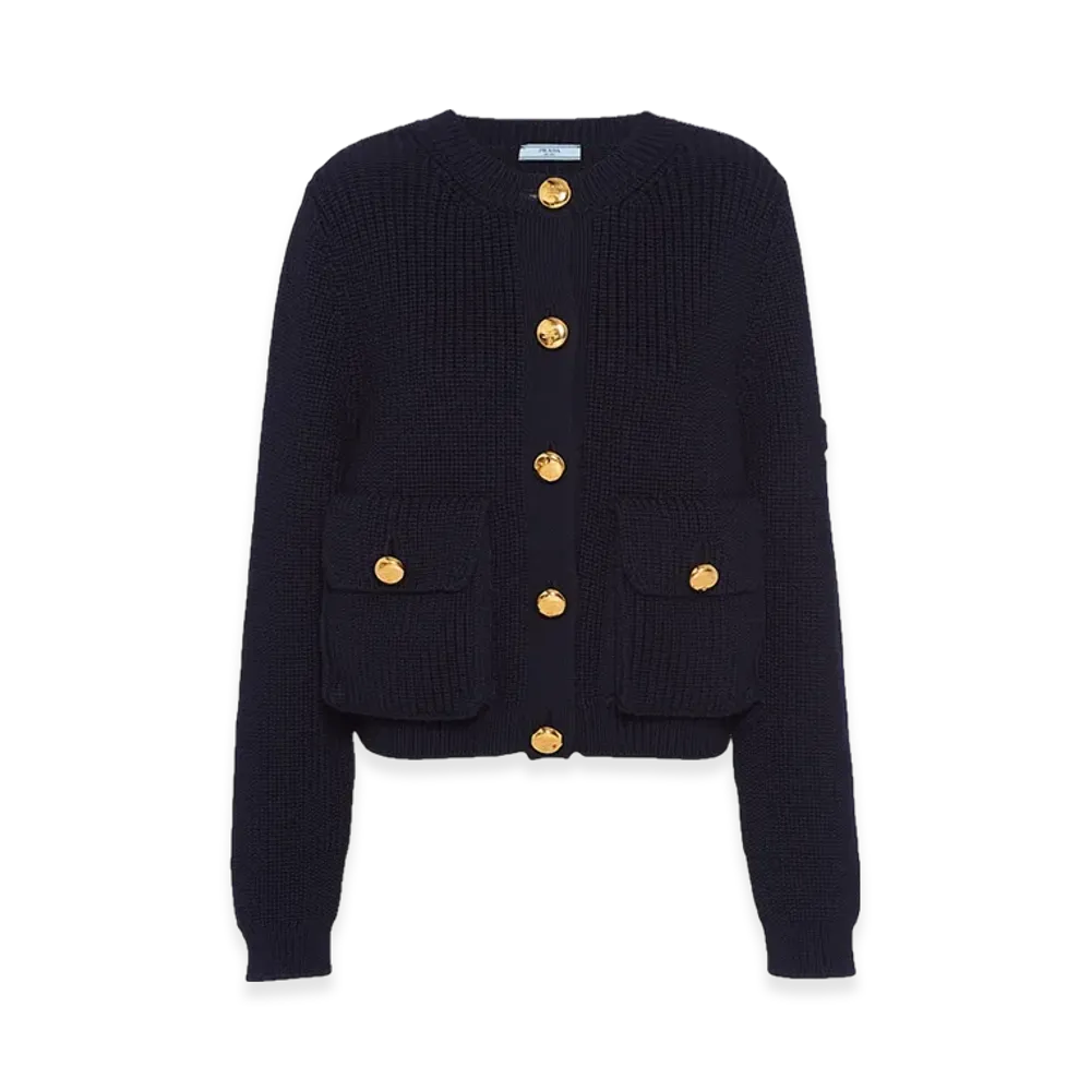 PRADA Women's Wool Cardigan "Navy"