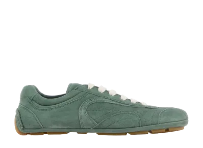 PRADA Women's Mint Suede Montecarlo Sneakers "Green"