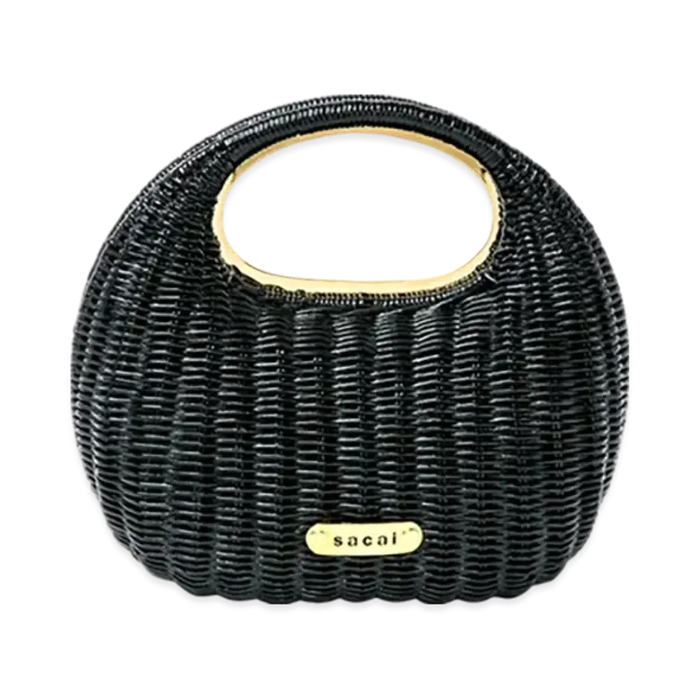 sacai Rattan Round Bag "Black"