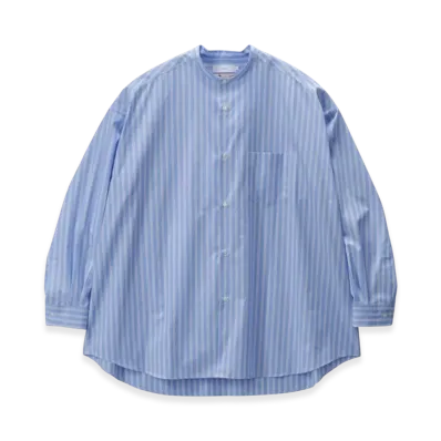 Graphpaper Sidogras L/S Oversized Band Collar Shirt "Yellow Pin Strype"