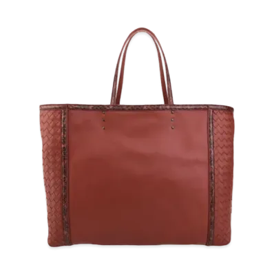 Bottega Veneta Leather Hand Bag "Dark Red"