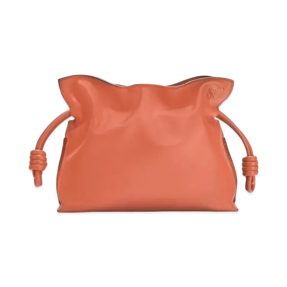 LOEWE Mini Flamenco Clutch In Nappa Calfskin "Vermillion"