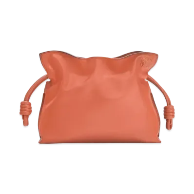 LOEWE Mini Flamenco Clutch In Nappa Calfskin "Vermillion"