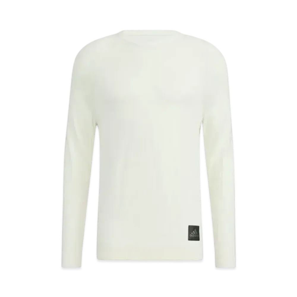 adidas Rib Pattern Long Sleeve Crewneck Sweater "White"