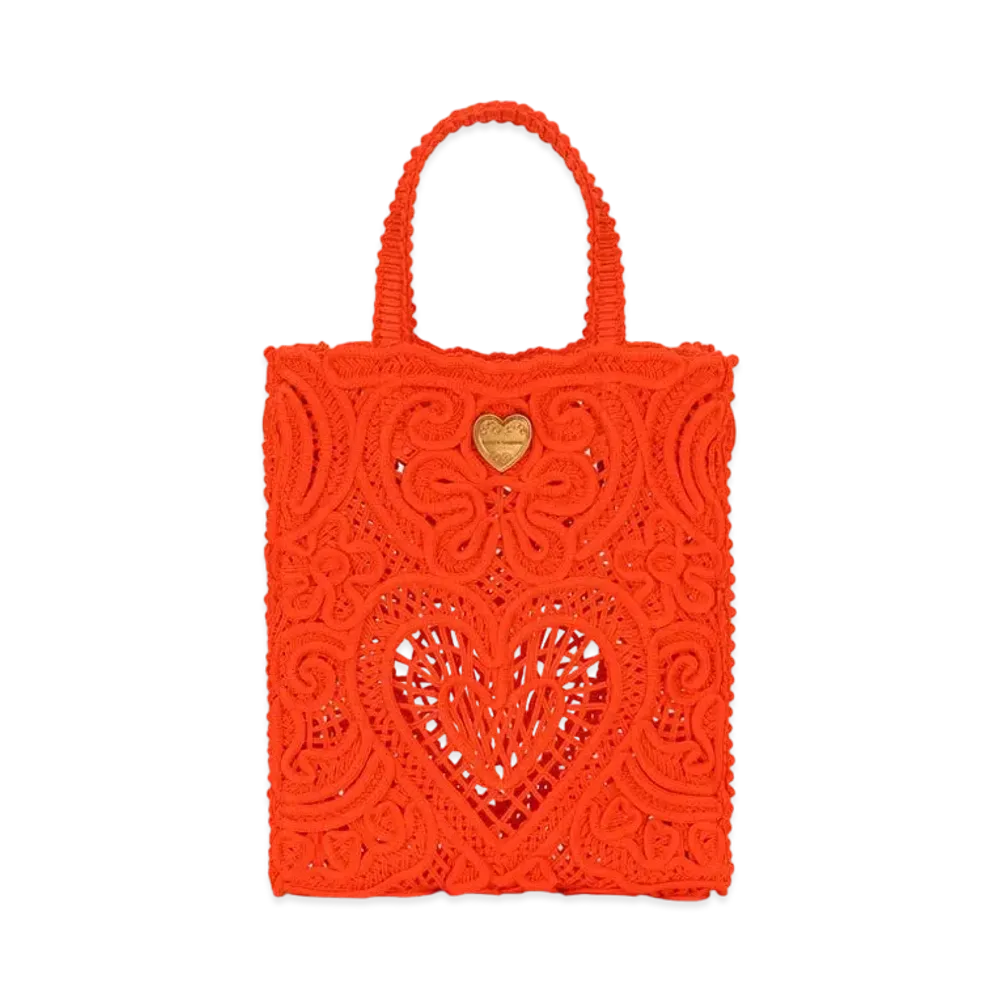 Dolce&Gabbana Beatrice Shopping Bag Small Code Race Embloteri "Orange"