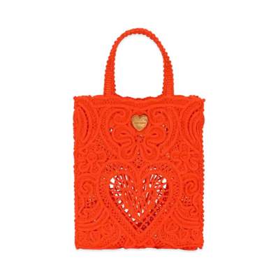 Dolce&Gabbana Beatrice Shopping Bag Small Code Race Embloteri "Orange"