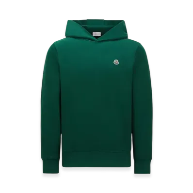 MONCLER Logo Patch Cotton Hoodie "Green"