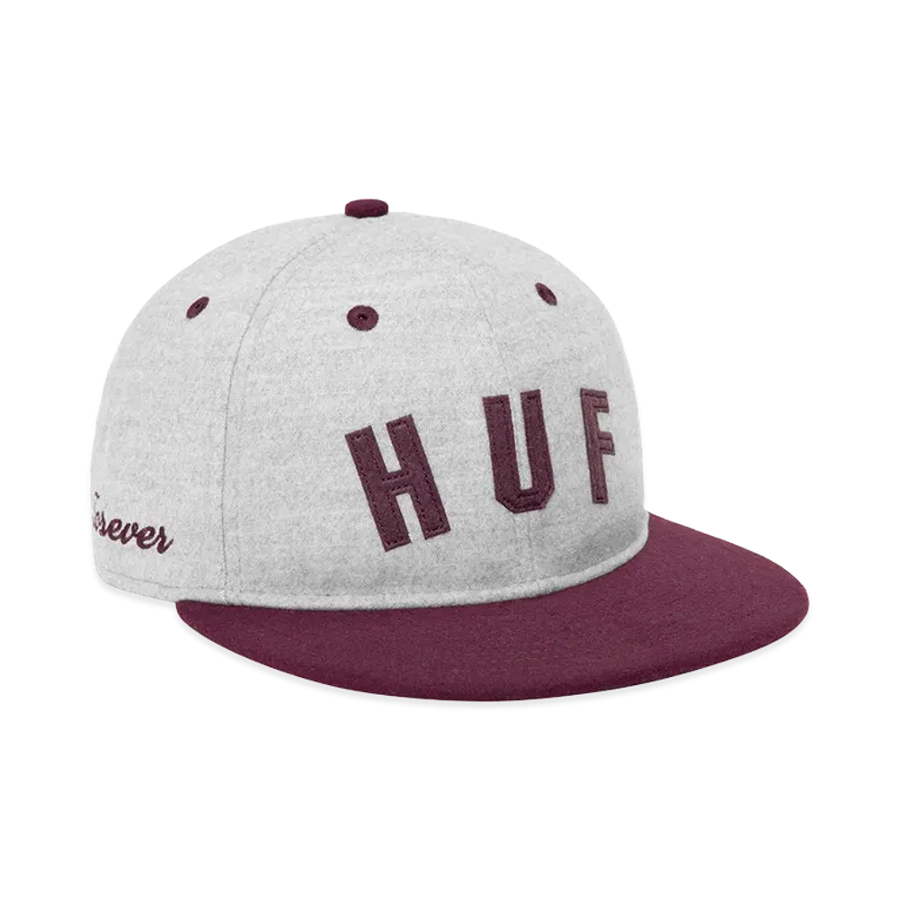 HUF x NEW ERA Shortstop Hat "Ash/Burgundy"