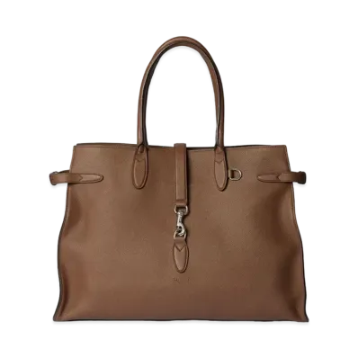 GUCCI Large Tote Bag with Hook Closure "Light Brown"