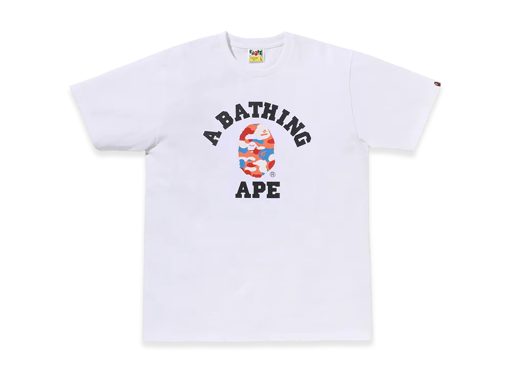 A BATHING APE x NIWAKASENPEI Bape Store One Fukuoka Bldg. College Tee "White"