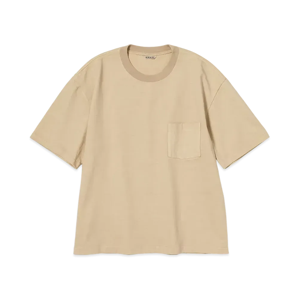 AURALEE Heavy Weight Pocket Tee "Light Camel"