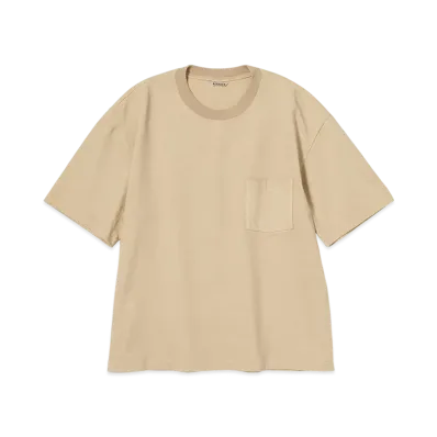 AURALEE Heavy Weight Pocket Tee "Light Camel"