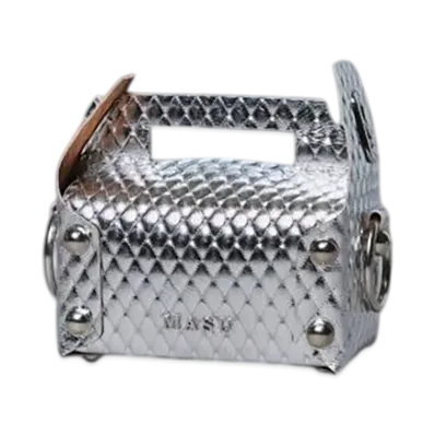 MASUBOYS Leather Cake Mini Bag "Silver"