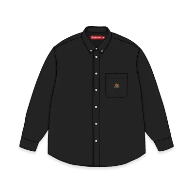 Supreme Loose Fit Flannel Oxford Shirt "Black" (26FW)