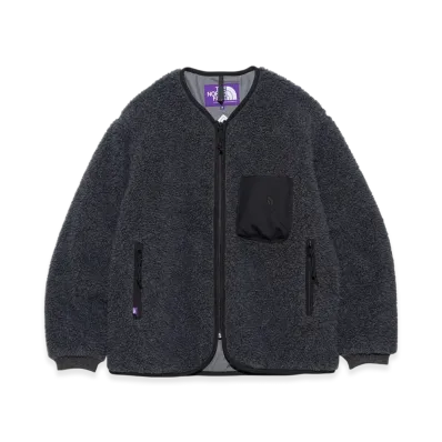 The North Face Purple Label Wool Boa Windstopper Field Cardigan "Mix Charcoal"