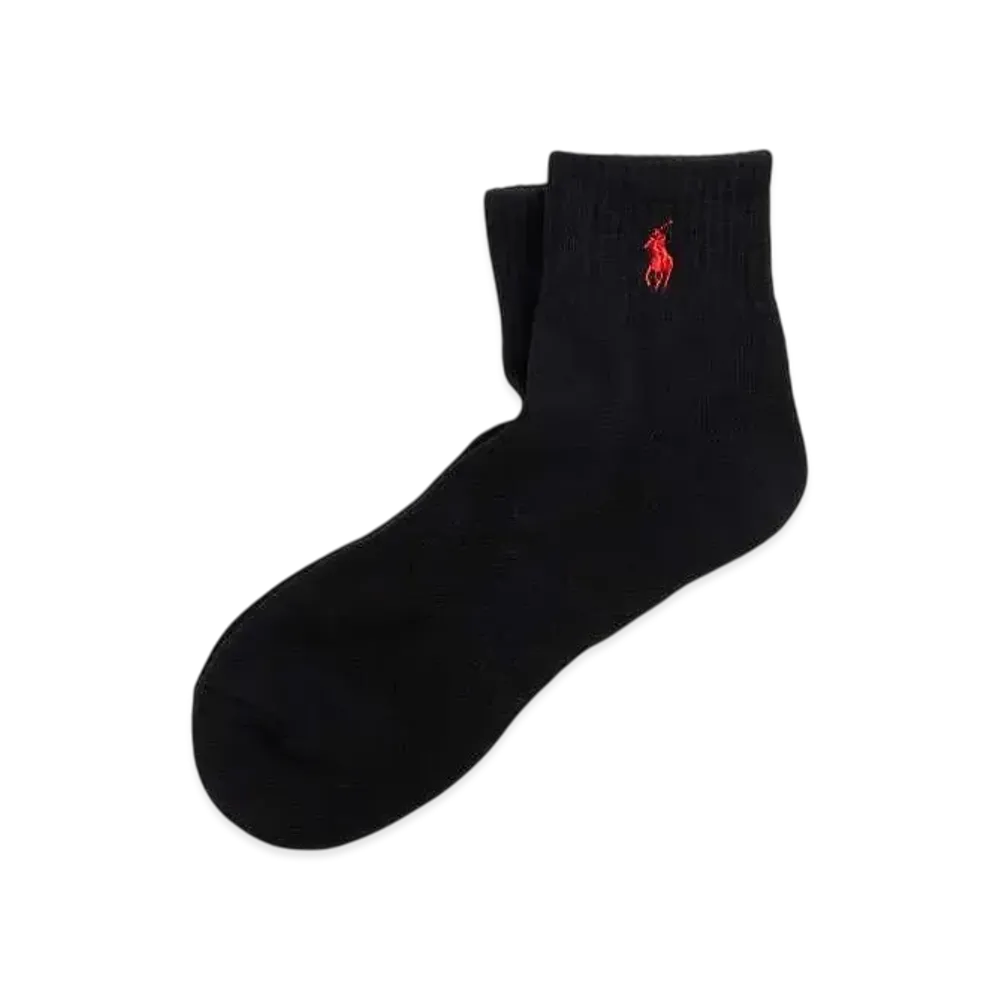 Polo Ralph Lauren Cotton Blend Quarter Crew Socks "Black"