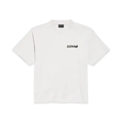 BALENCIAGA Masking Tape T-shirt Medium Fit "Dirty Effect White"