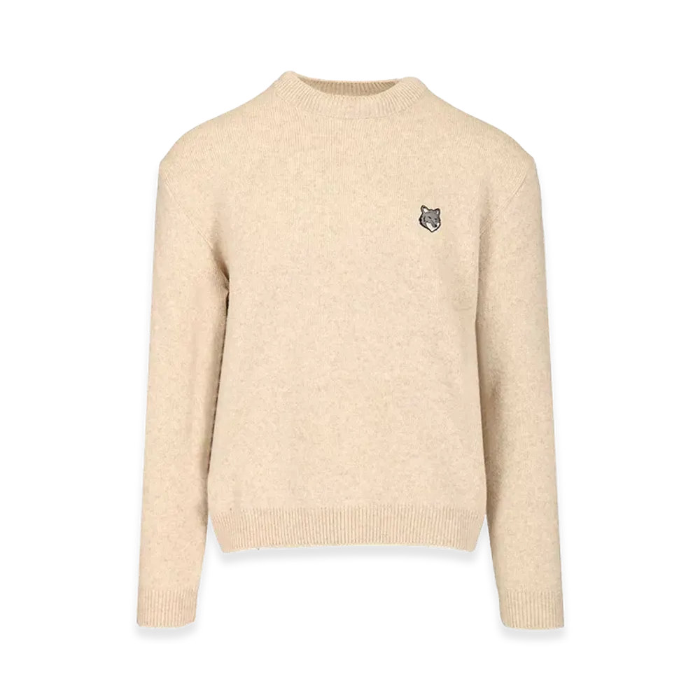 Maison Kitsune Fox Head Milano Lambswool Jumper "Beige"