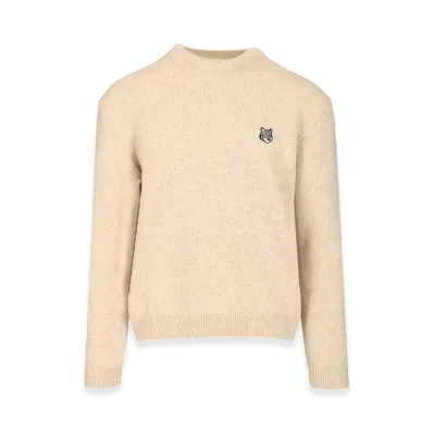 Maison Kitsune Fox Head Milano Lambswool Jumper "Beige"