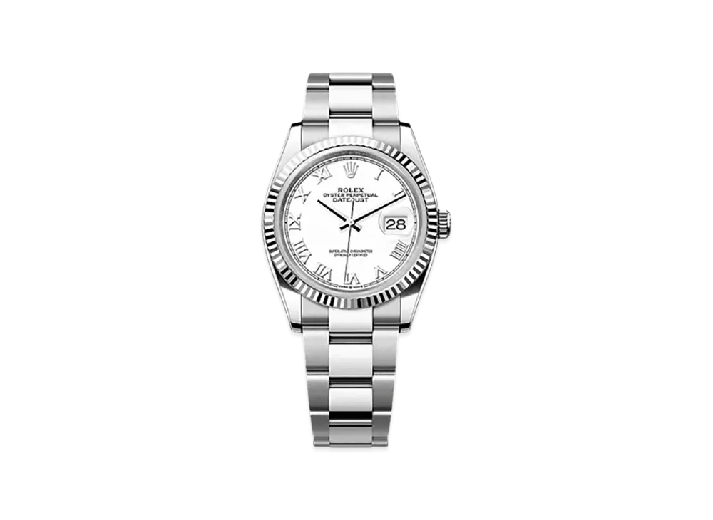 ROLEX Datejust 36 Oystersteel & White Gold "White"