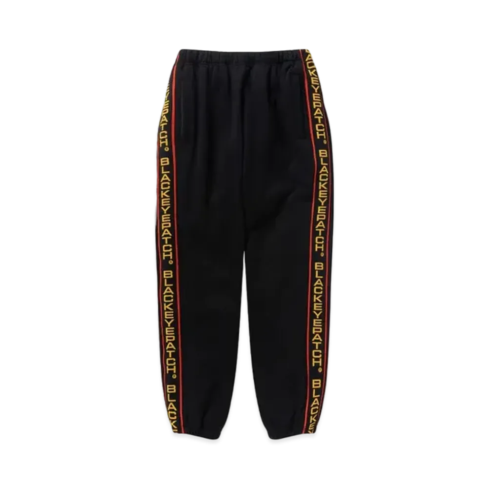 Black Eye Patch Taped Sweat Pants "Black"