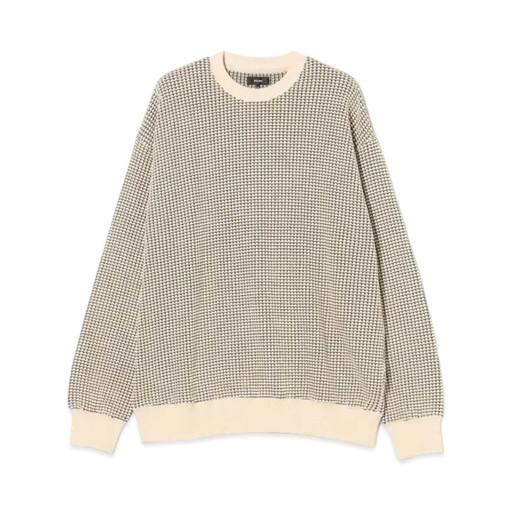 BEAMS Heavyweight Waffle Tee "Beige"