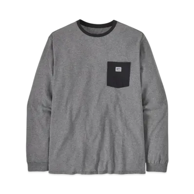 Patagonia Men's Longsleep Shop Sticker Pocket Responsibility "Grey Heather"