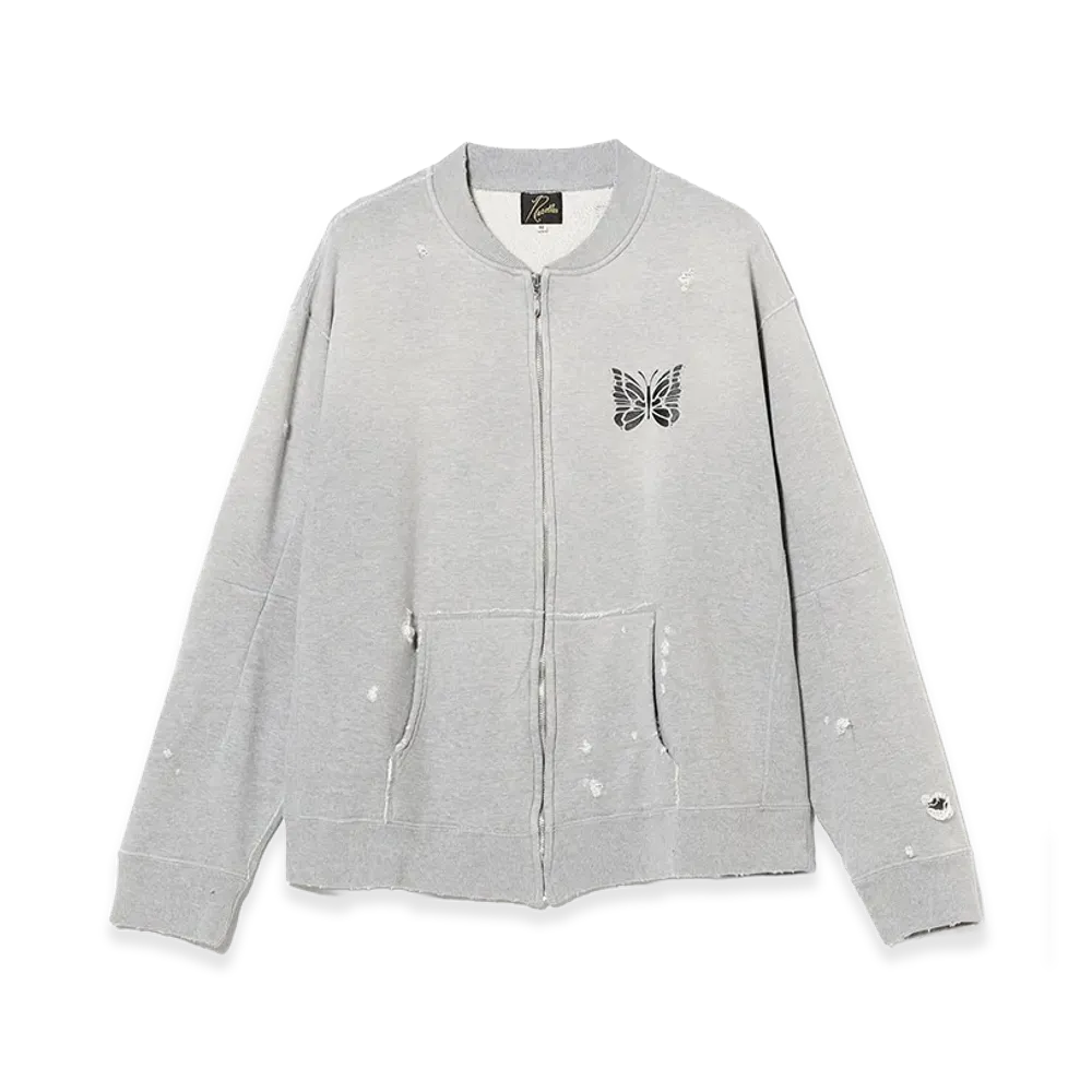 NEEDLES Deconstructed Zipped Sweat "Heather Gray"