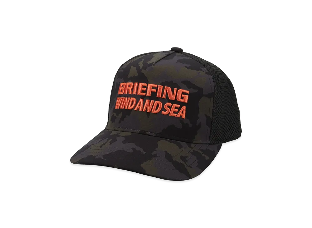 WIND AND SEA x BRIEFING GOLF Camo Mesh Cap "Orange"