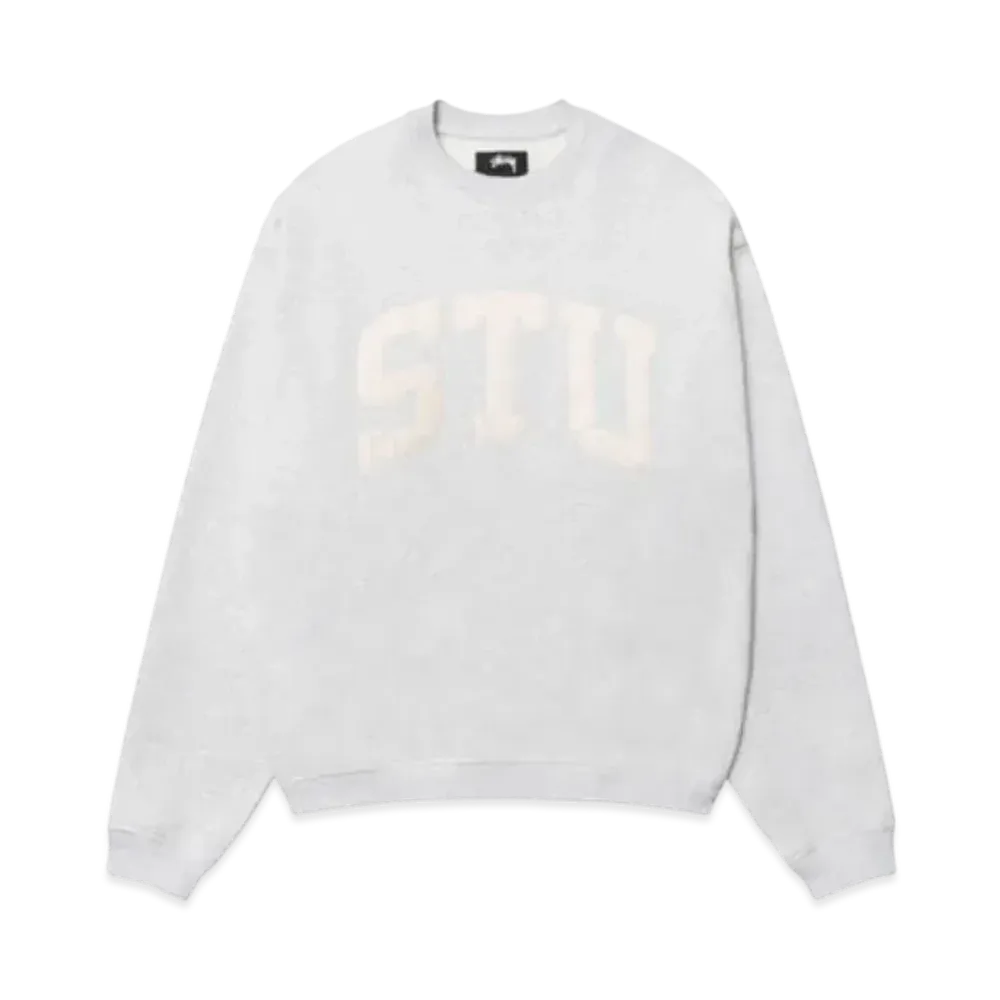 Stussy Stu Applique Crew "Ash Heather"