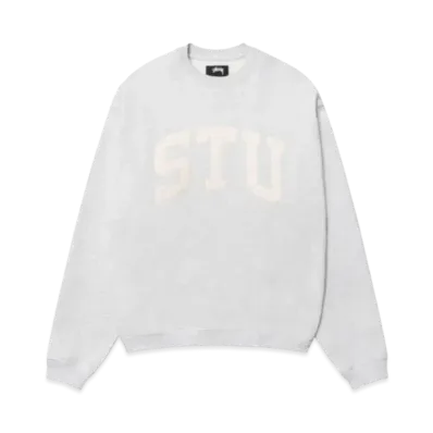 Stussy Stu Applique Crew "Ash Heather"