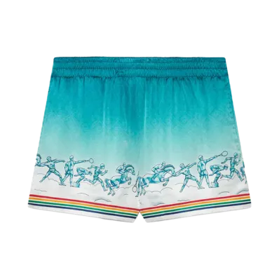 Casablanca La Deesse Du Stade Silk Shorts "Multi"