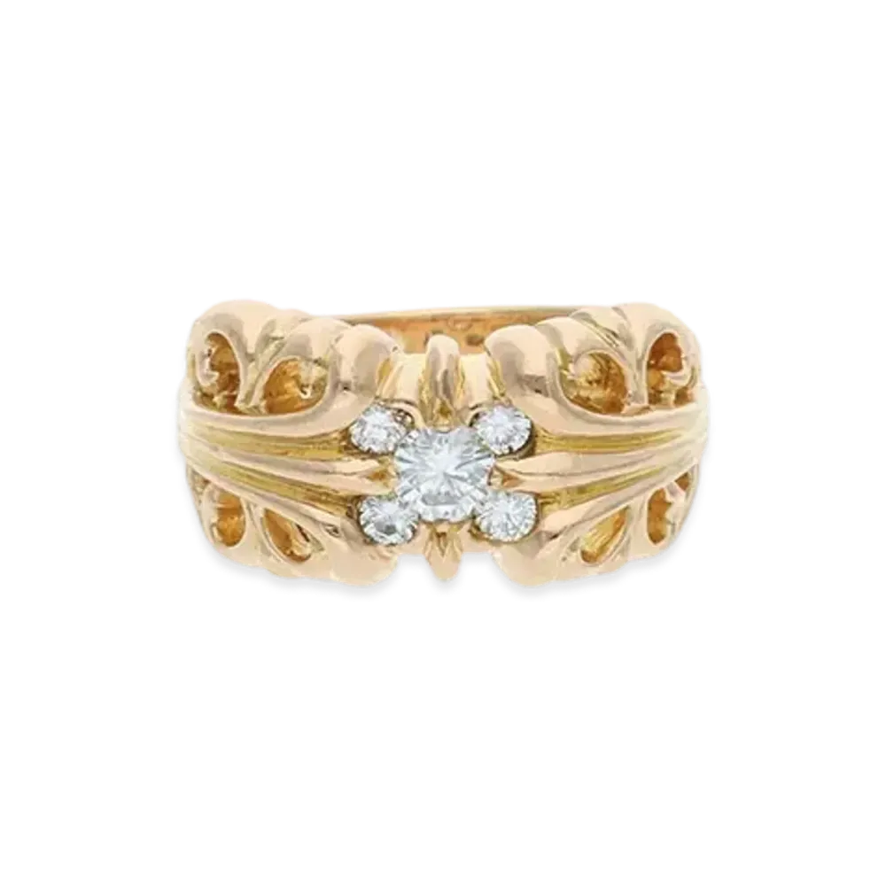 Chrome Hearts 22K K&T 5 Point Diamond Ring "Yellow Gold"