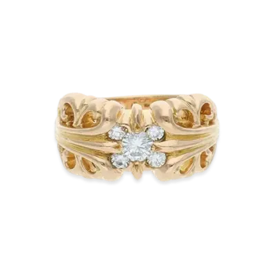 Chrome Hearts 22K K&T 5 Point Diamond Ring "Yellow Gold"