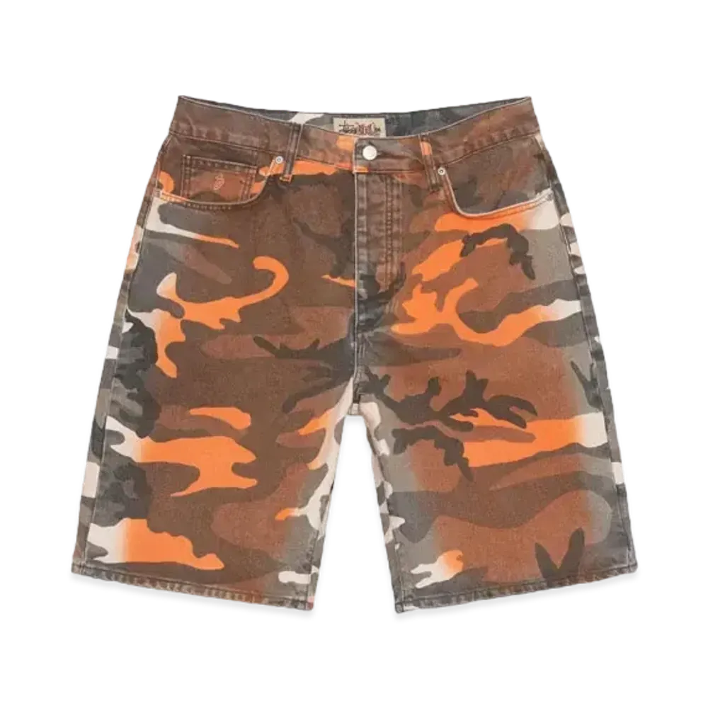Stussy Spray Dye Big Ol' Shorts "Orange Camo"