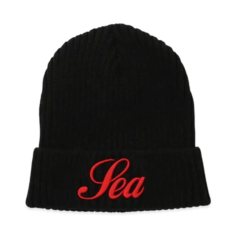 WIND AND SEA Script Knit Cap "Black"