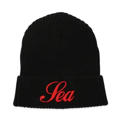 WIND AND SEA Script Knit Cap "Black"