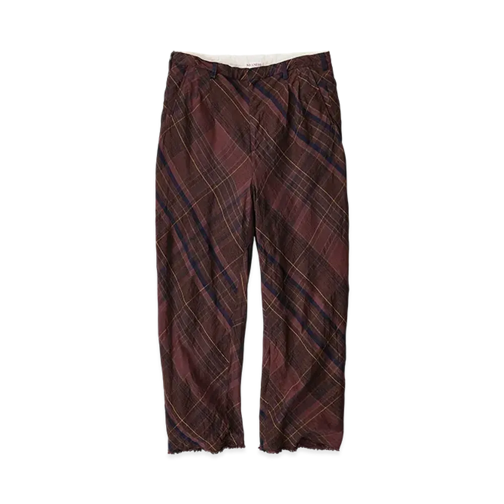 NICENESS Cavaliers Easy Pants - Khadi Check "Brown"