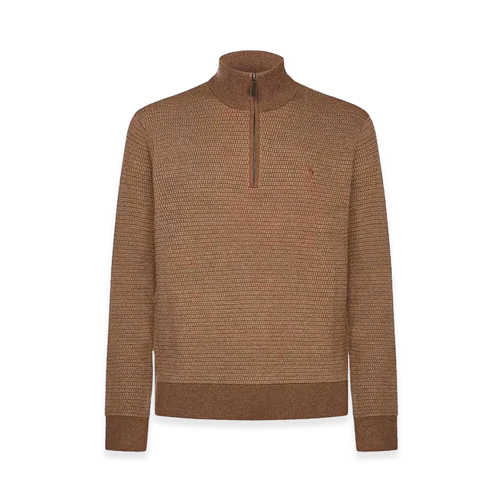 Polo Ralph Lauren Wool Zip-Up Sweater "Brown"
