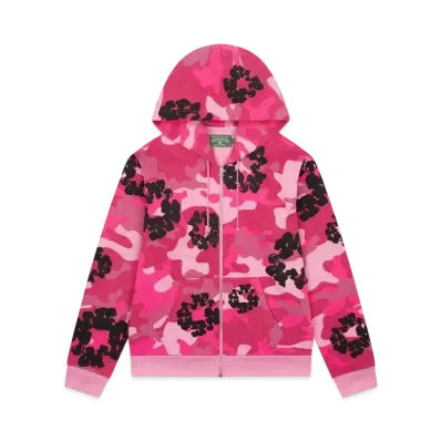 DENIM TEARS Pink Camo Cotton Wreath Zip Hoodie "Pink Camo"