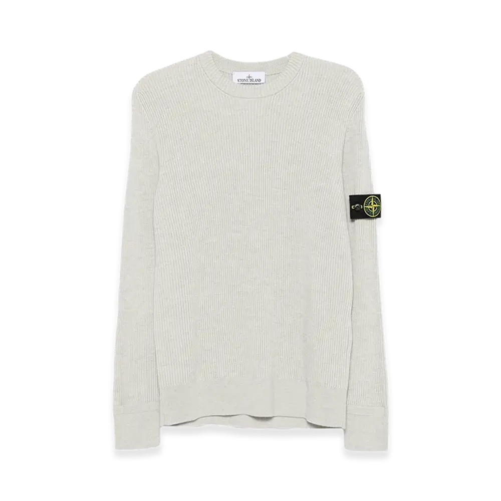 Stone Island Crewneck Sweater with Ribbed Trims "Sandmelange"