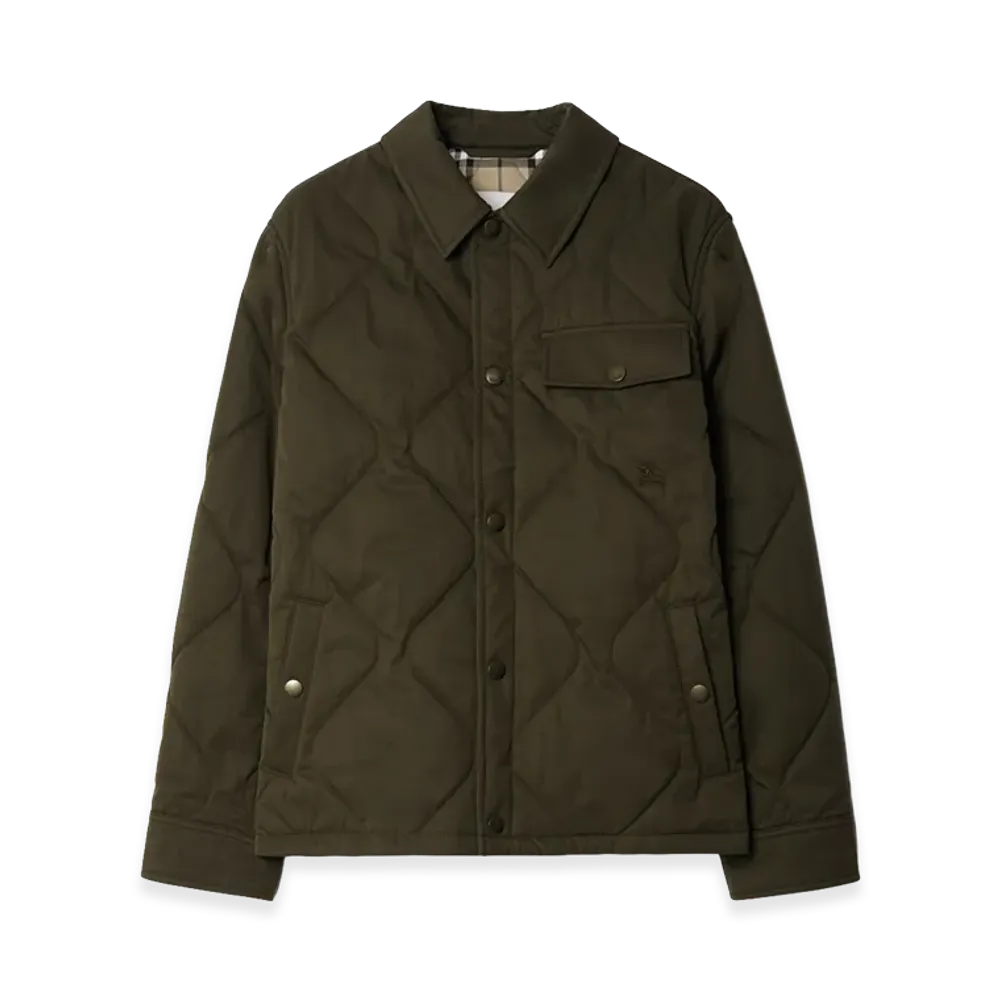 Burberry Gabardine Padded Overshirt "Juniper Green"