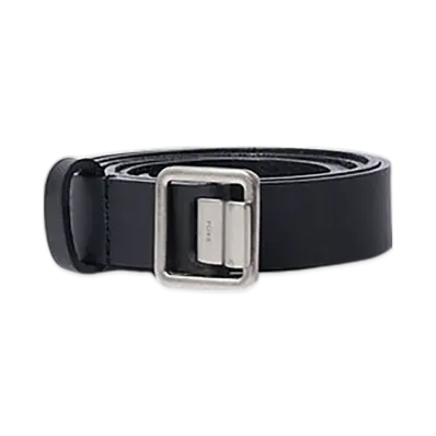 YOKE Leather Narrow Belt "Black"