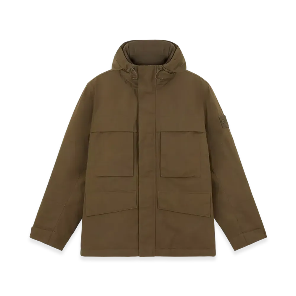 Stone Island 452F1 Weatherproof Cotton Canvas Stone Island Ghost Field Jacket with Natural All-Weather Barrier - 24FW "Military Green"