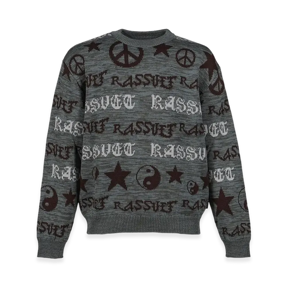 RASSVET Fairisle Knit Sweater "Gray/Green"