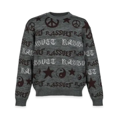 RASSVET Fairisle Knit Sweater "Gray/Green"