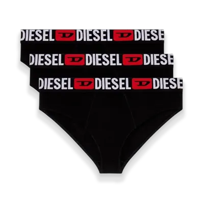 Diesel Ufpn-Blanca-R-Threepack Three-Pack Ribbed High-Waisted Briefs "Black"