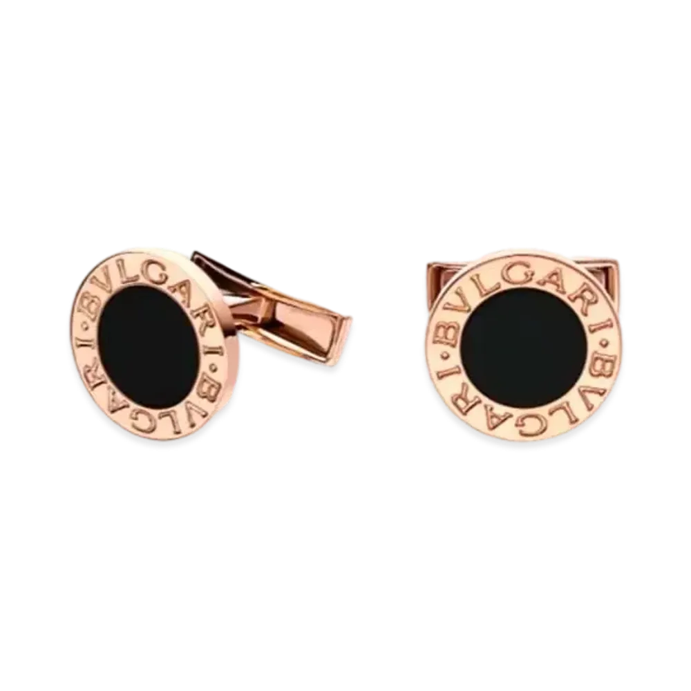 BVLGARI BVLGARI Cufflinks Onyx "Black / Pink Gold"